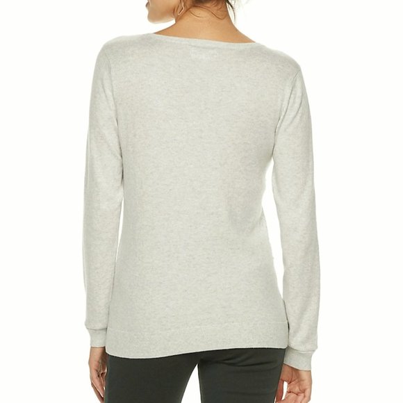 Elle Women's Embellished Diamond Stitch Sweater Soft Cotton Blend, Medium, - Picture 7 of 12